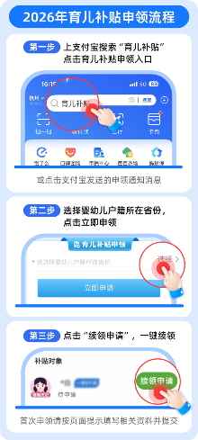 国家育儿补贴申领操作全面升级