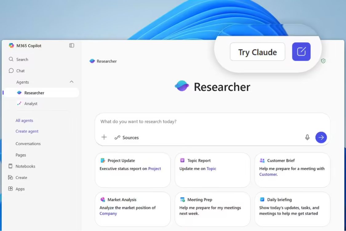 微软Microsoft 365 Copilot引入Claude模型扩展AI选项