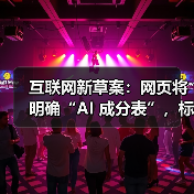 互联网新草案：网页将明确“AI 成分表”，标明 AI 参与程度