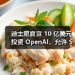 迪士尼官宣 10 亿美元投资 OpenAI,允许 Sora 生成米老鼠等角色视频 迪士尼官宣 10 亿美元投资 OpenAI,允许 Sora 生成米老鼠等角色视频
