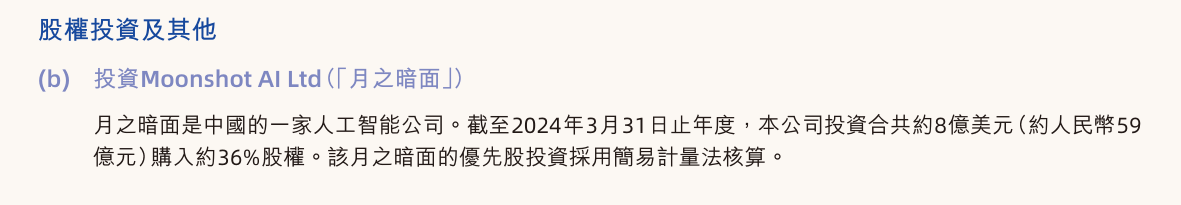 阿里投资 Kimi AI 开发商月之暗面：8 亿美元购入约 36% 股权